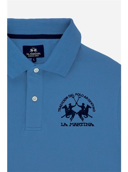 Polo uomo manica corta in piquet stretch con logo Iconic Team - Miguel LA MARTINA | MCP001PK001/07020